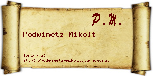 Podwinetz Mikolt névjegykártya